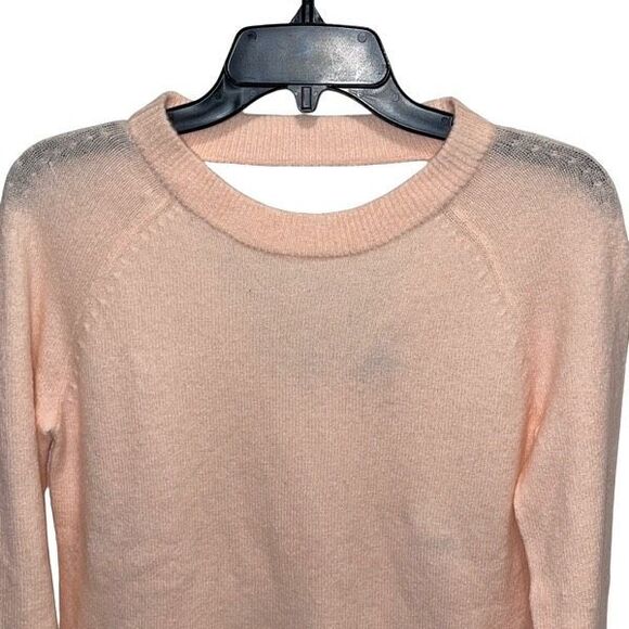 Loft Womens V-Back‎ knit Long Sleeve Knit Pullover Sweater Peach Small NWT - Picture 2 of 8